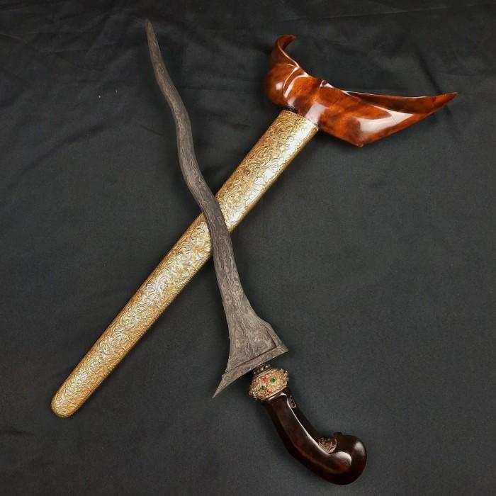 Keris Pulanggeni Luk 5 Pamor Masir Malelo Tangguh Cirebon Sepuh Kuno