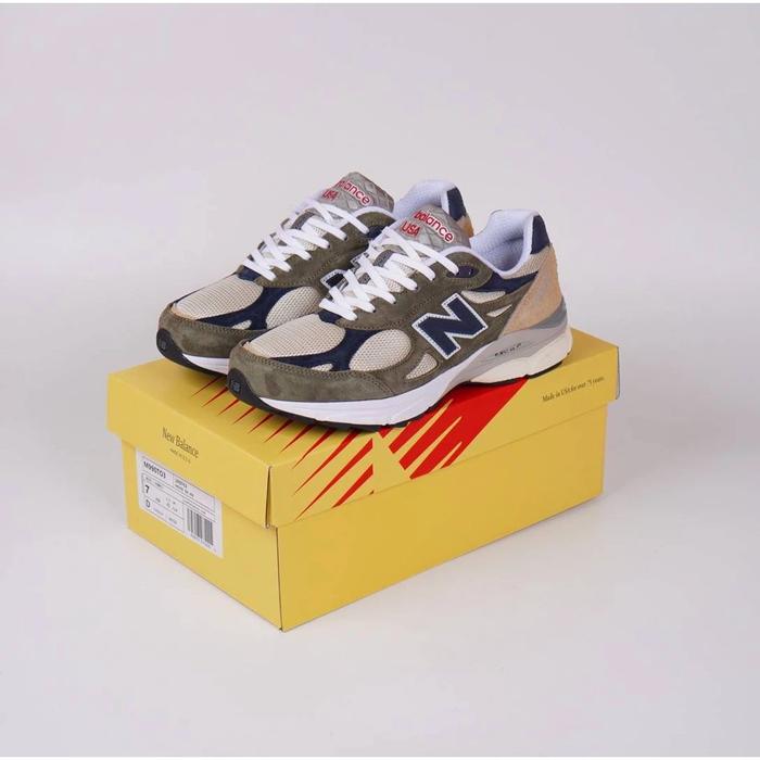 SEPATU NEW NB BALANCE 990V3 DARK CAMO INCENCE OLIVE NAVY TAN NB 990V3 HIJAU BIRU DONGKER
