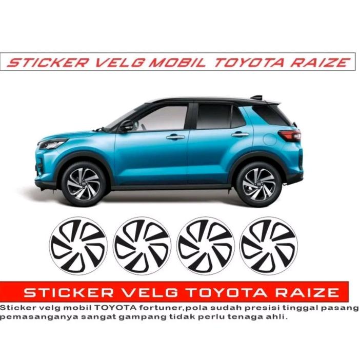 cutting stiker sticker velg black glossy Toyota Raize - 4 velg