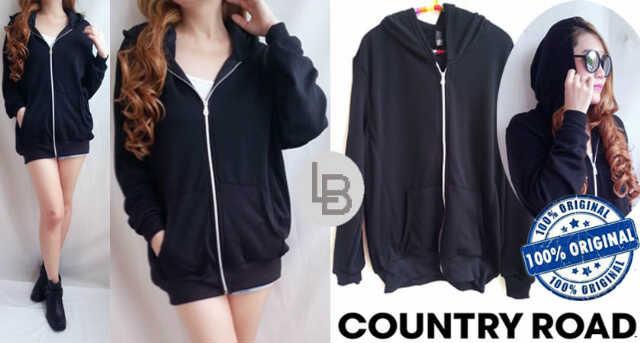Country Road Black Hoodie Jacket