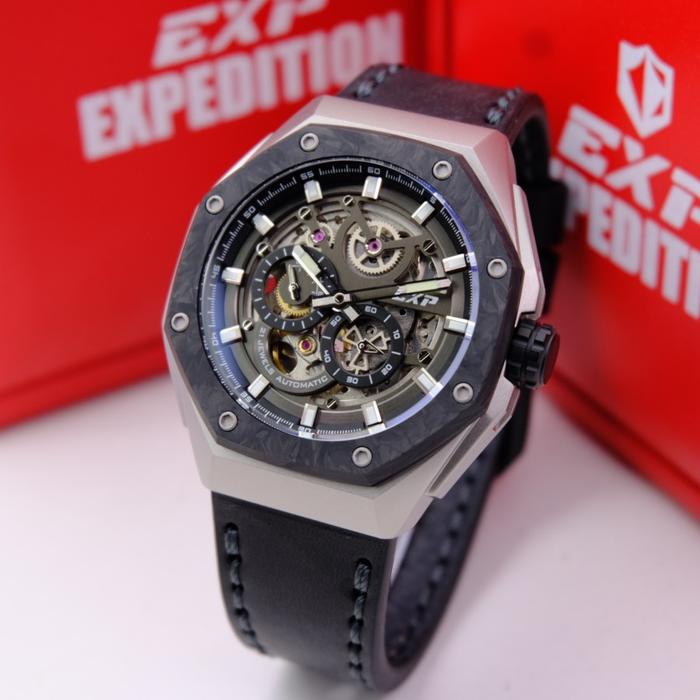 JAM TANGAN AUTOMATIC EXPEDITION PRIA EXP 6818 / E6818 - BLACK SILVER