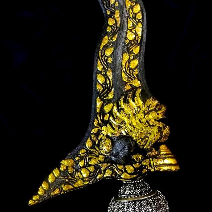 Keris Singa Amboro Pamor Pendaringan Kebak Kinatah Emas Asli PB VII