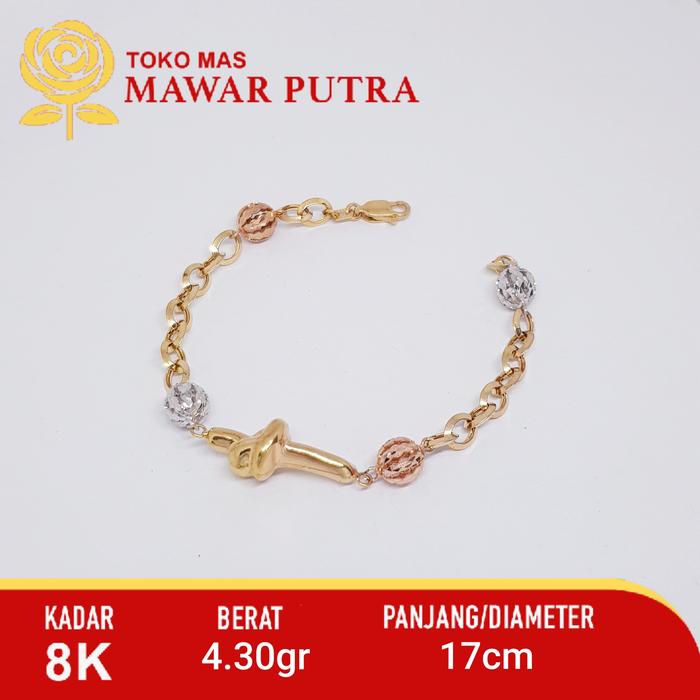 Gelang Rainbow rantai emas HWT Gold 8K