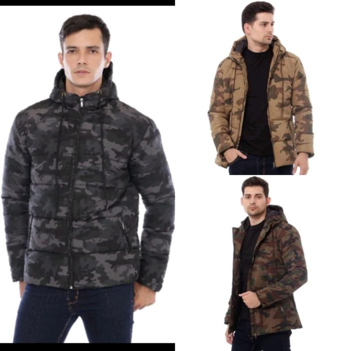 JAKET PARASUT HOODIE KOREAN STYLE DORENG ARMY PUFFER JACKET WINTER OUTDOOR TEBAL LORENG JAKET GELEMB
