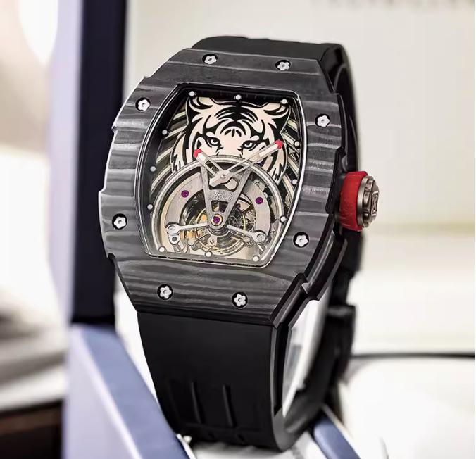 HAOFA TOURBILLON WATCH SAPPHIRE CARBON FIBER TOURBILLON TIGER 1903-H