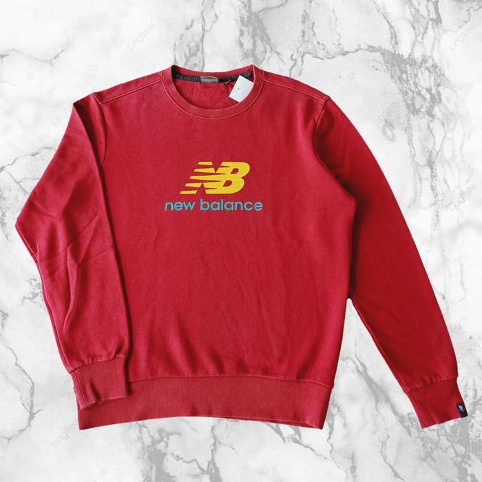 CREWNECK NEW BALANCE ORIGINAL, MERAH, SIZE L (SECOND BRANDED) CN0153