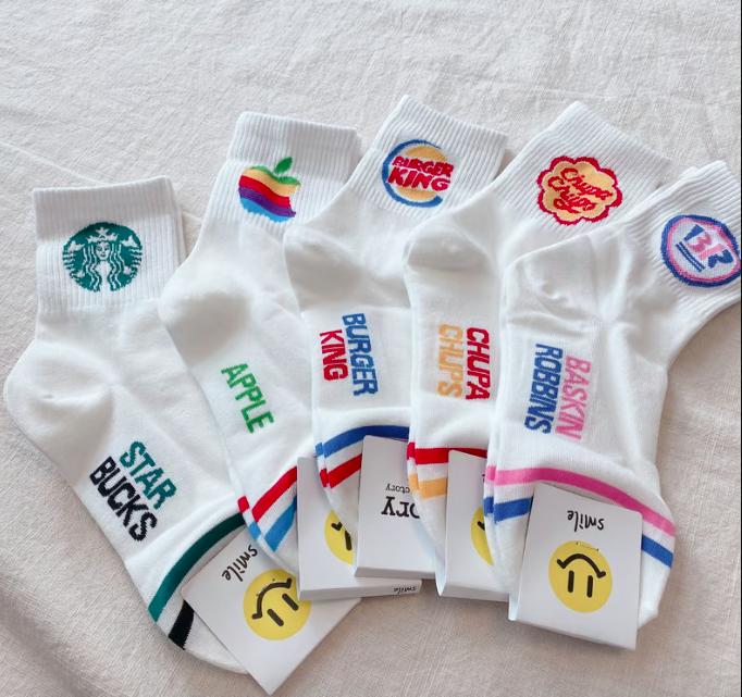 Kaos Kaki Cute Made in Korea Baskin Robbins Burger King