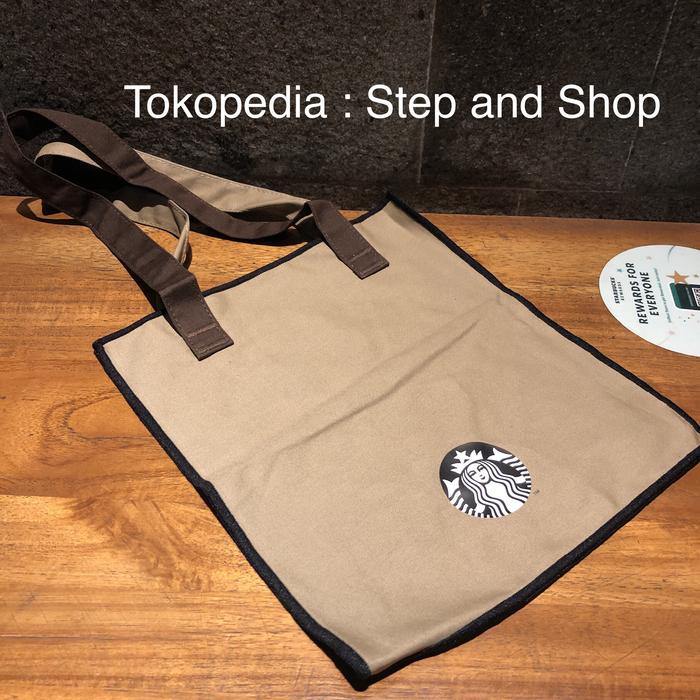 Starbucks Tas Mini Kain - Dual Colour Brown - Limited Edition