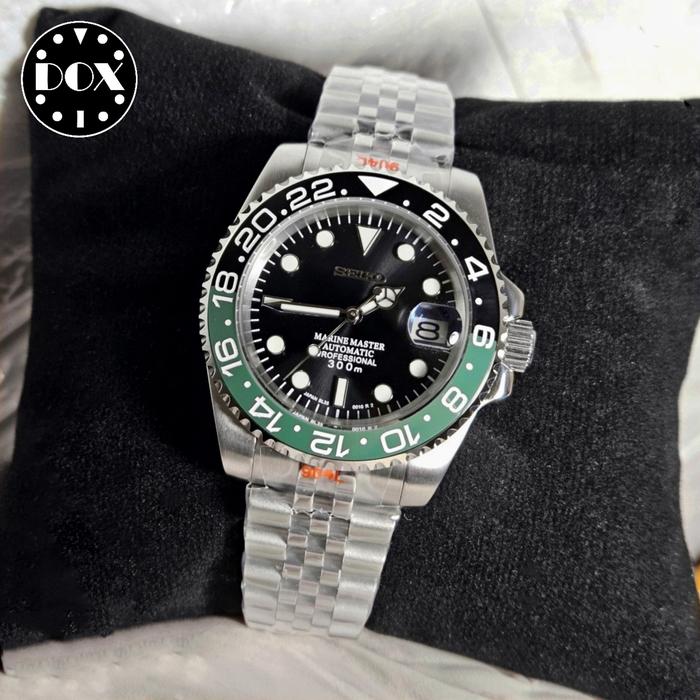 Seiko SPRITE SUB NH35 Automatic Rantai Jubilee Stainless Kaca Sapphire 40mm Bezel Ceramic Hitam Hija