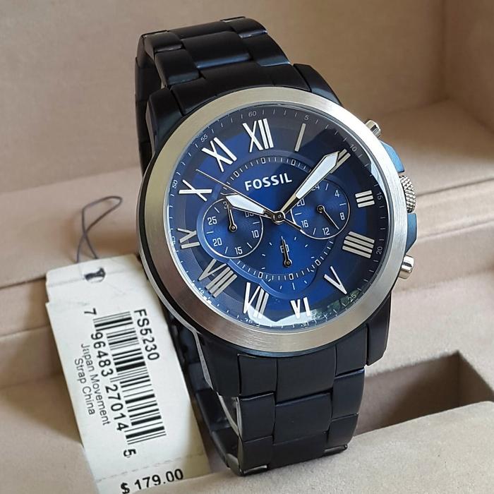 Jam Tangan Pria FL Gr*nt FS5230 Chronograph Silver Navy Steel