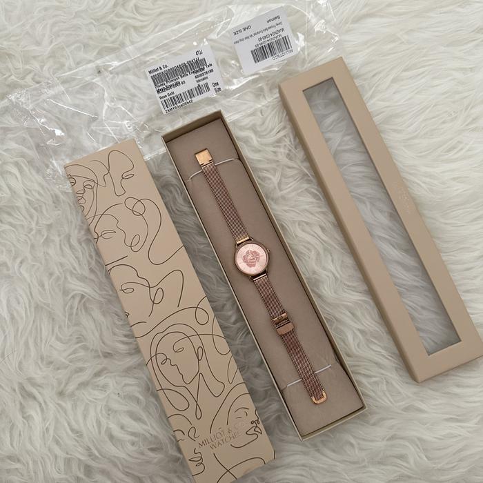 𝙋𝙍𝙀𝙇𝙊𝙑𝙀𝘿 Milliot & Co Disney Princess Belle Enchanted Tale Gold Hardware Women's Watch Jam Tangan Wa