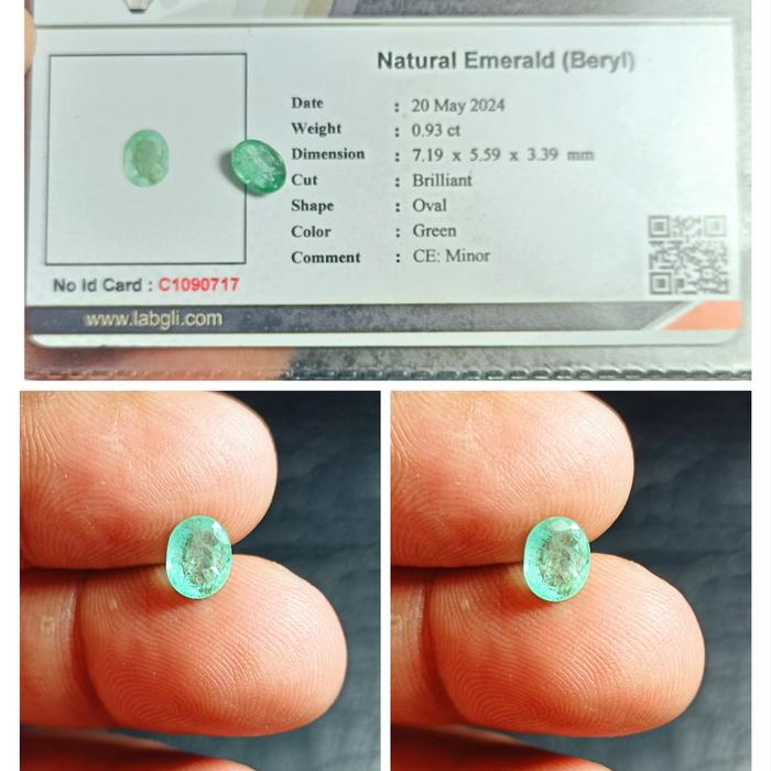 Natural Emerald memo GLI garansi Natural di Lab manapun