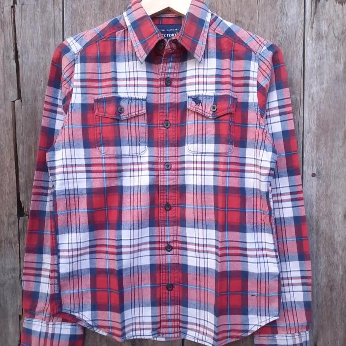 kemeja flanel abercrombie size S second preloved