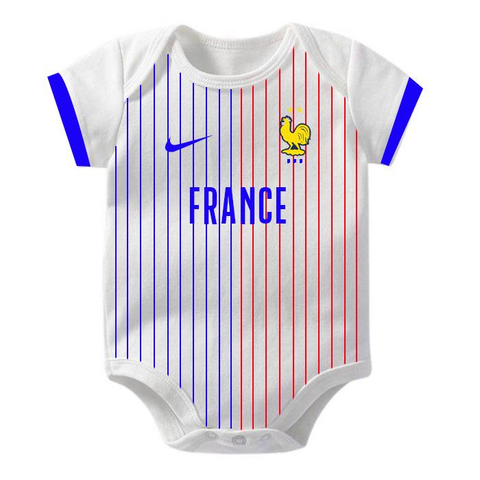 Romper Baju Bayi Bola Jumper Jumpsuit Negara Eropa Euro 2024 - Prancis Away