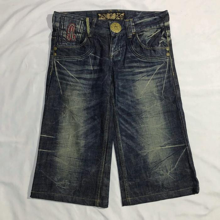 Celana Pendek Shortpants Jeans Riobera Vtg Dark Blue Washed Fading Original Second Preloved #CP14