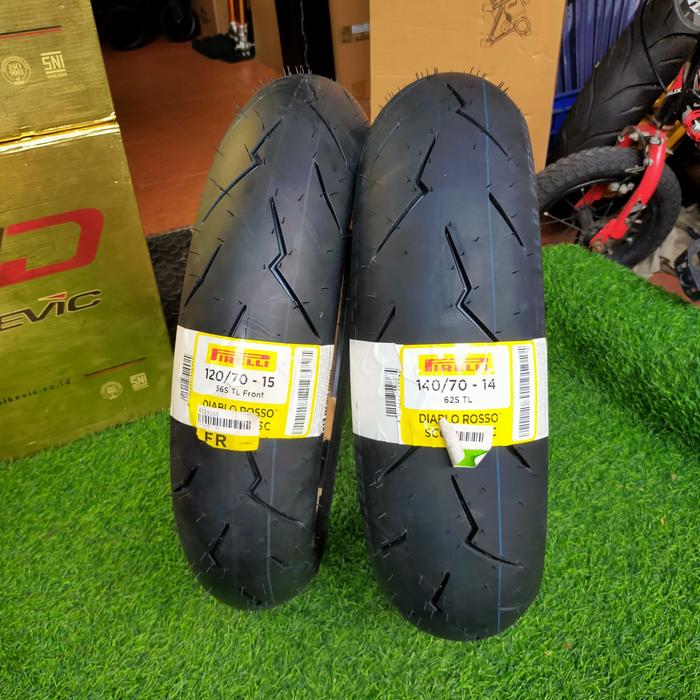 Ban xmax Pirelli Diablo rosso scooter sc 120/70 R15 - 140/70 R14 Set depan belakang termurah