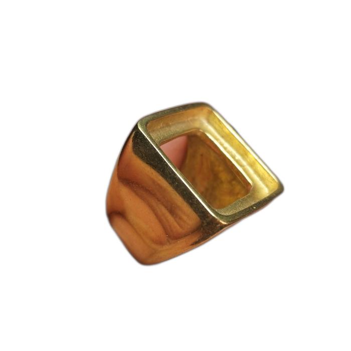 Ring emban cangkang bahan titanium model kotak polos