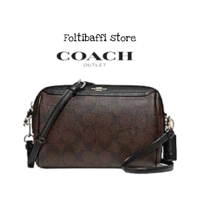 TAS SELEMPANG WANITA COACH 77879 PILLOW BOSTON BENNET SIGNATURE CANVAS