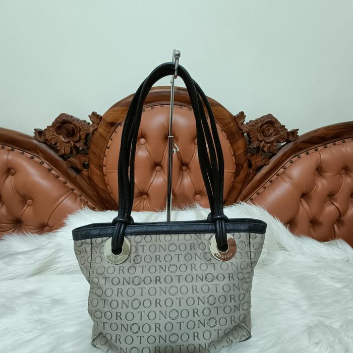 Oroton Kanvas mix Kulit Tote Bag