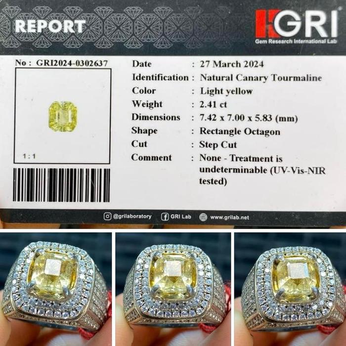 NATURAL CANARY TOURMALINE 2.41CRT
