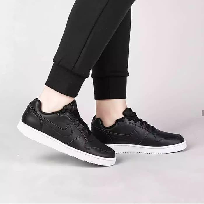 SEPATU WANITA WMNS NIKE EBERNON LOW BLACK/BLACK-WHITE AQ1779 001