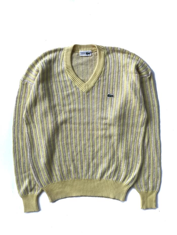 Lacoste Vneck Knitwear/Sweater Stripe (KN-1049) L