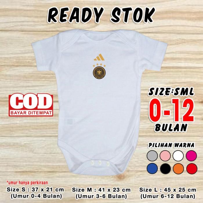 Baju Bola Bayi Jerman Jersey Negara Jumper Laki Perempuan 0-12 Bulan