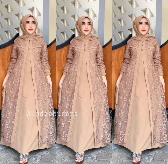 Hayya Dress Set Hijab Bella square Set Hijab Gamis Hayya M L XL Fashion Muslim Wanita Baju Gamis Leb