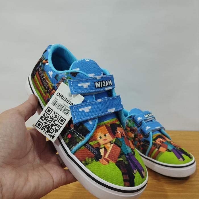 SEPATU ANAK KARAKTER MINECRAFT FREE CETAK NAMA DAN PHOTO+GRATIS MASKER(TIDAK P.O)