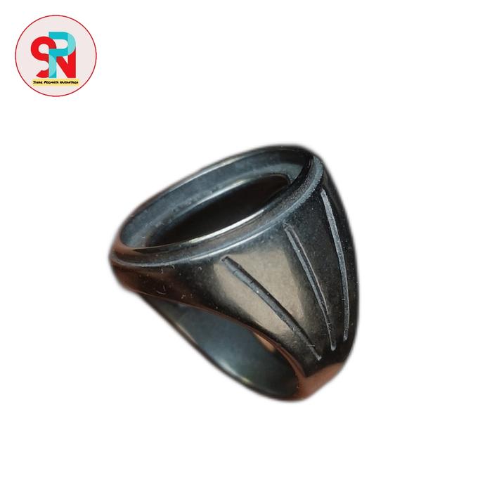 Ring emban cangkang bahan titanium model tanam-hitam