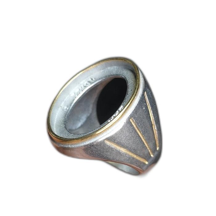 Ring emban titanium super tebal-batu akik dan permata