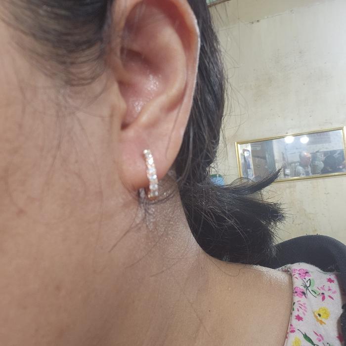 Berlian Medan anting ring lingkar standard