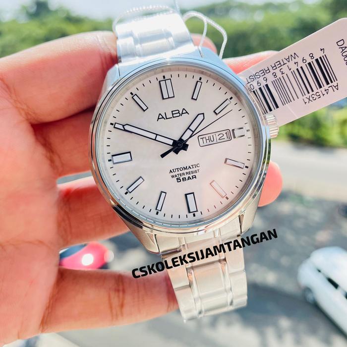 JAM TANGAN PRIA ALBA AL4153X1 AL4153 SILVER AUTOMATIC ORIGINAL BERGARANSI