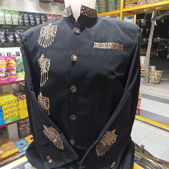 Baju Koko resmi motif pintu Aceh bahan premium khas Aceh