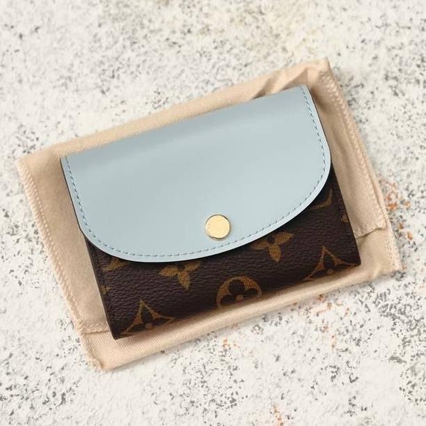 Louis Vuitton LV Rosalie Card Case / Holder Wallet in Monogram Blue