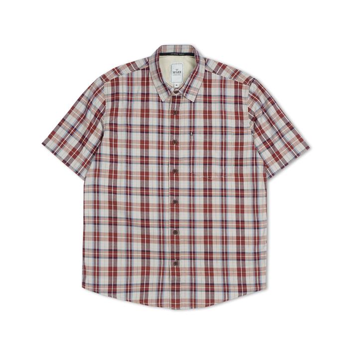 Kemeja Original MGEE  Kemeja Kasual Lengan Pendek Alto CKKR 146 Maroon