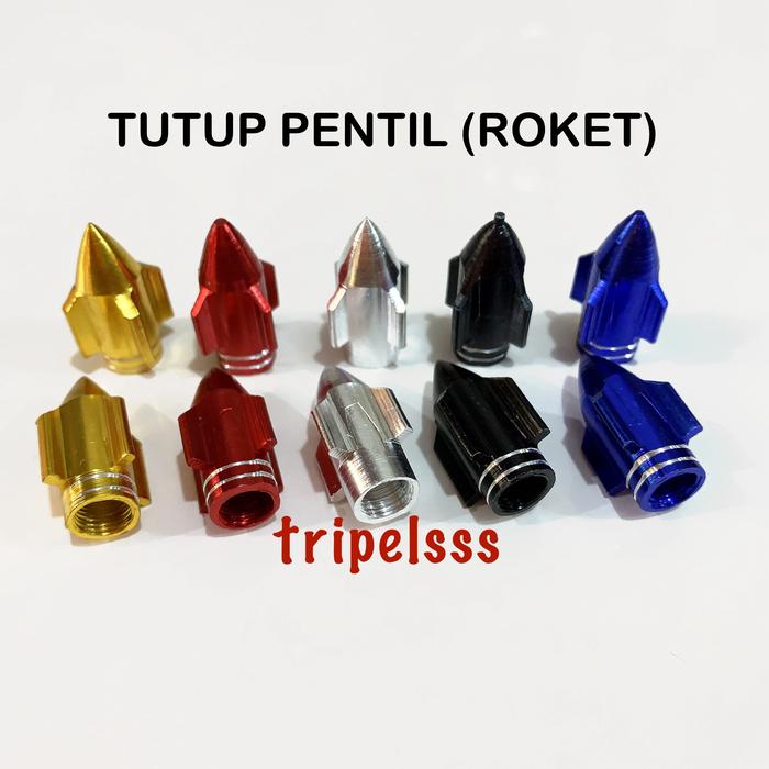TUTUP PENTIL BAN VARIASI MOTOR / MOBIL / SEPEDA MOTOR LISTRIK SELIS MOLIS MODEL ROKET