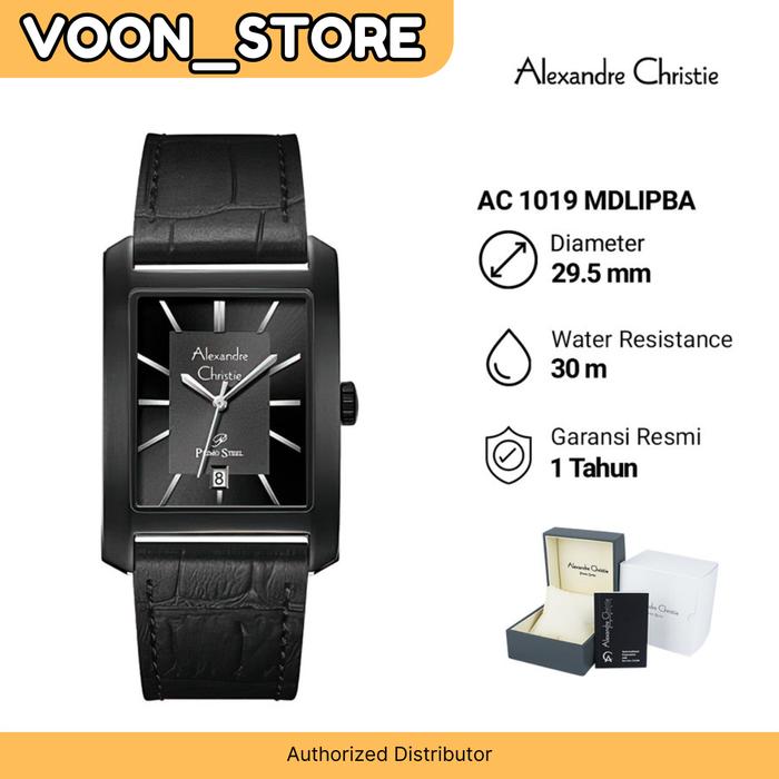 Jam Tangan Alexandre Christie Pria AC 1019 Kulit ORIGINAL - Full Black