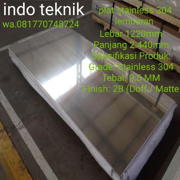plat stainless 304 ukuran 3mm × 1200mm × 2400mm