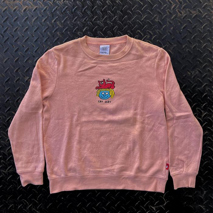 Thrift | Keith Harring Pink Crewneck Pink Sweatshirt Branded Second Bekas