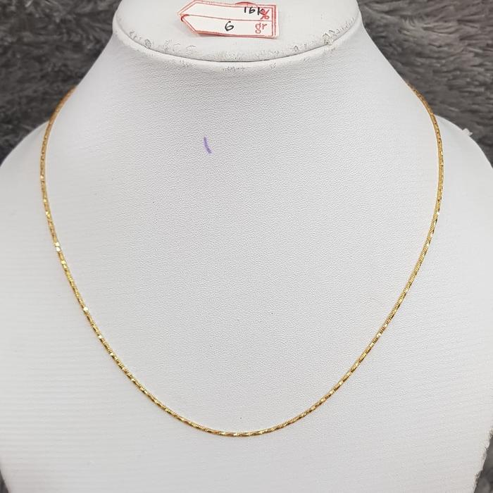 KL82J431J Kalung model italy square plintir emas kuning asli 6gr 44,5cm 70% 16k toc 700ubs
