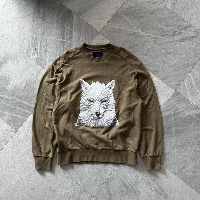 Sweater Crewneck Juun.J x Shkret maxim wolf second original olive green luxury