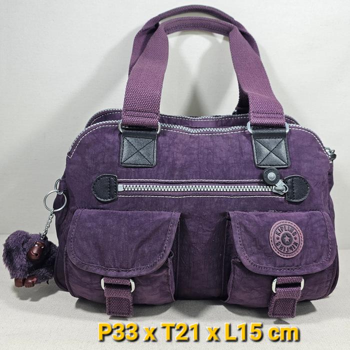 Kipling Bravo original K1365-675 tote shoulder bag  tas jinjing bisa ketek with gorilla Hannah dark 