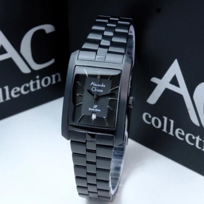 ALEXANDRE CHRISTIE AC 1019 FULL BLACK AC1019 WANITA ORI STAINLESS