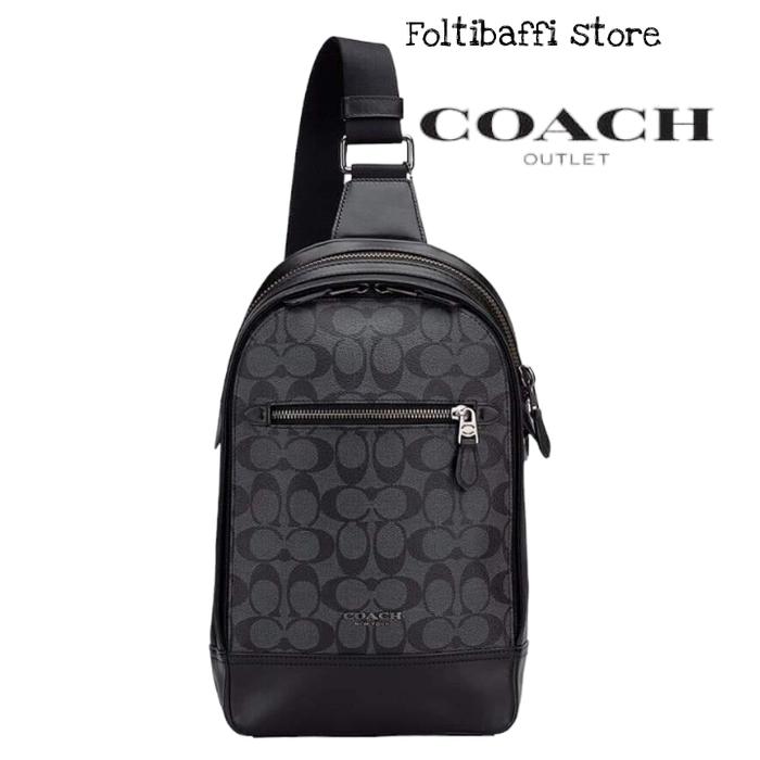 TAS PRIA CO F37573 GRAHAM PACK SIGNATURE CANVAS CHARCOAL BLACK
