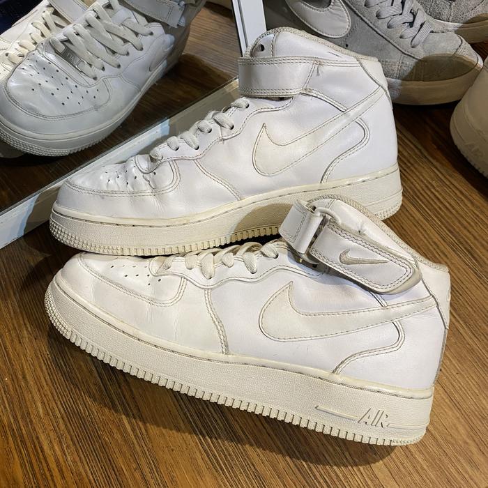 Nike af1 mid triple white original murah - sneakers second market