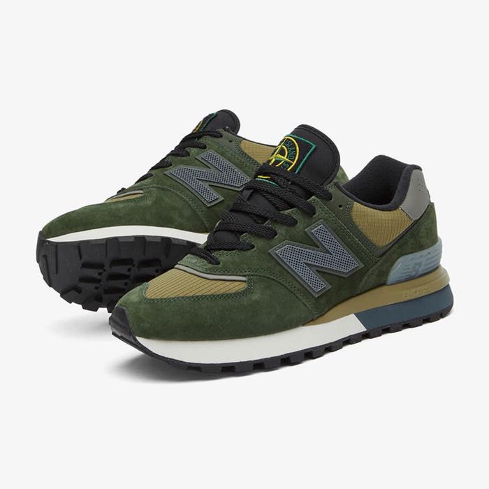 Stone Island x New Balance NB 574 Legacy Dark Green & Light Green 2024