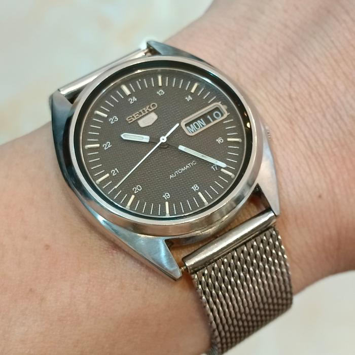 Jam Seiko Black Dial Honey Comb 7s26 Automatic