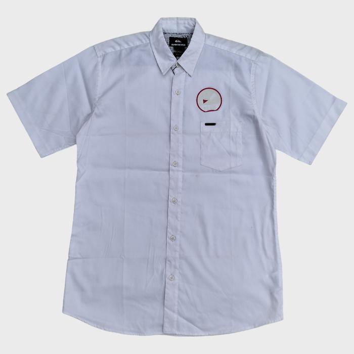 kemeja Quicksilver putih lengan pendek