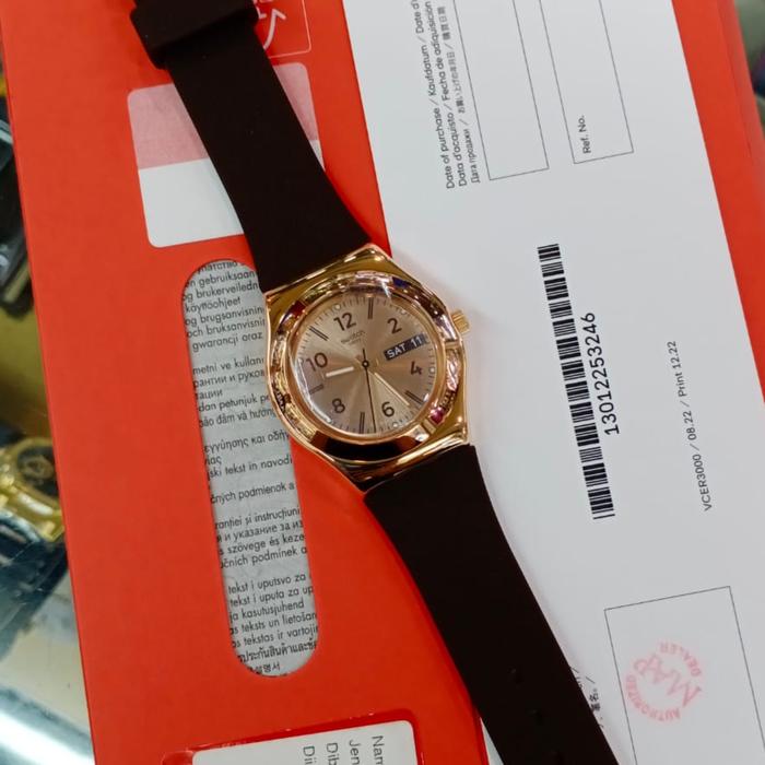 SWATCH JAM WANITA ORIGINAL YLG701 YLG 701  JAM TANGAN WANITA YLG701 NG KARET ROSE GOLD